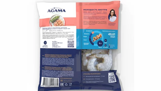 Креветки Agama Для гриля очищенные сыромороженые с хвостом 400 г Креветки Agama Для гриля очищенные сыромороженые с хвостом 400 г