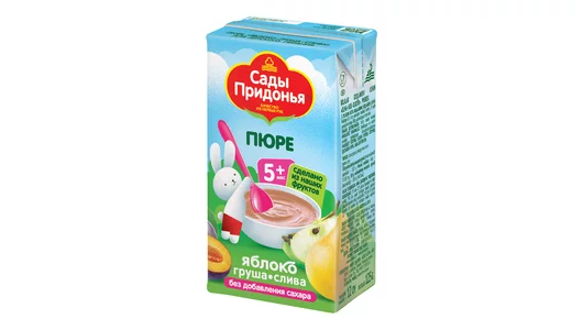 Пюре фруктовое Сады Придонья Яблоко-груша-слива с 5 месяцев 125 г Пюре фруктовое Сады Придонья Яблоко-груша-слива с 5 месяцев 125 г