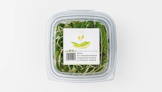 Микс из микрозелени подсолнечника и салата кейла , 50 г