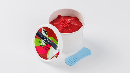 Сорбет из пюре смородины и яблока