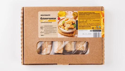 Блинчики с курицей, зам., 380 г Блинчики с курицей, зам., 380 г