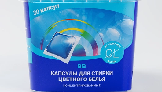 Капсулы для стирки цветного белья концентрированные, 30 шт