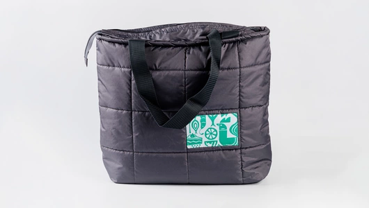 Сумка серая дутая "ВкусВилл"