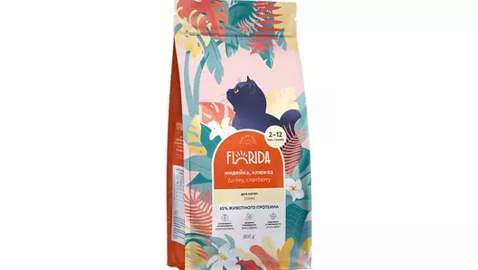 FLORIDA Сухой корм для котят с индейкой и клюквой, Kitten Delicate Turkey, 800 г