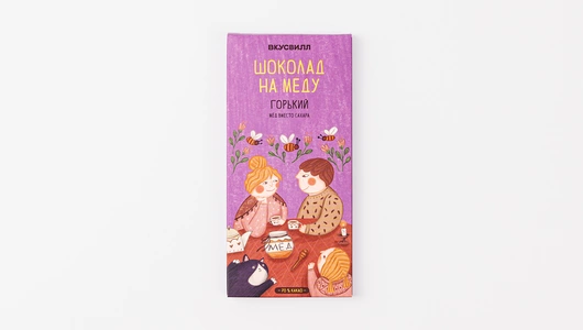 Шоколад на меду горький 70% какао, 70 г