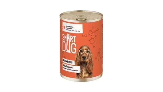 Smart Dog консервы Для взрослых собак и щенков кусочки индейки в нежном соусе, 850г