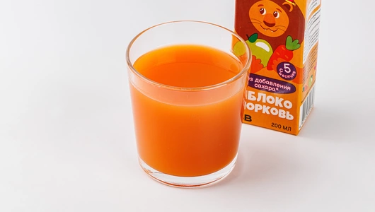 Сок детский яблоко-морковь прямого отжима, 200 мл
