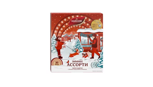 Чай ассорти Майский 3D Зимний парк 20 сашетов