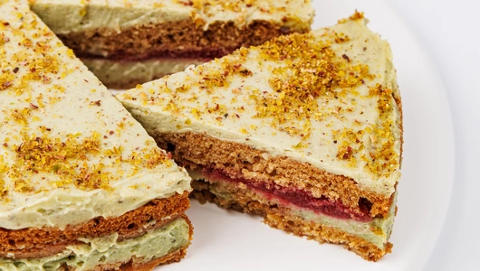 Торт "Фисташковый с малиной" постный зам. Торт "Фисташковый с малиной" постный зам.