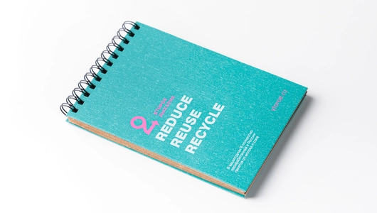 Блокнот А6 из вторичных материалов (цвета морской волны)