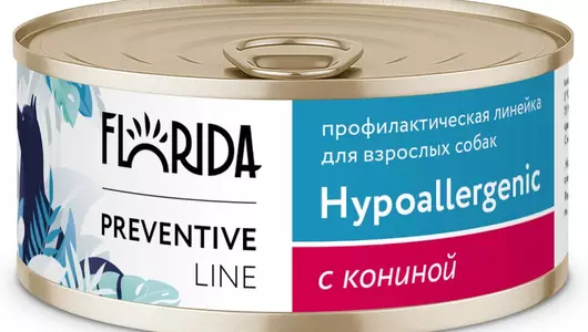 FLORIDA prof консервы (профилактика) Hypoallergenic для собак «Гипоалергенные» с кониной, 100г