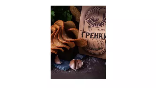 Гренки Волнистые жареные со вкусом чеснока 75 г Гренки Волнистые жареные со вкусом чеснока 75 г