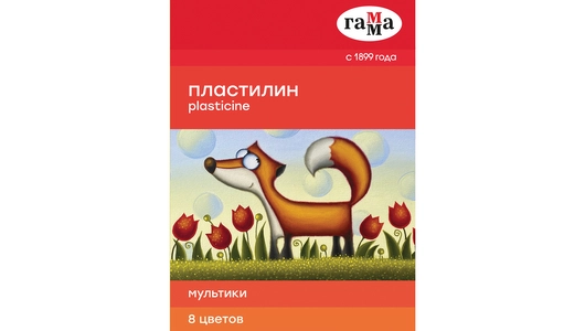Пластилин Гамма Мультики 8 цветов со стеком 160 г