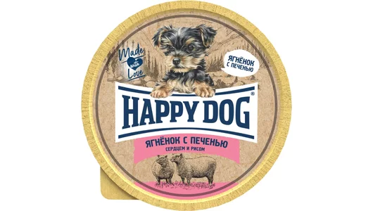 Паштет Happy Dog Nature Line для маленьких собак, с ягнёнком, печенью, сердцем и рисом 125 гр