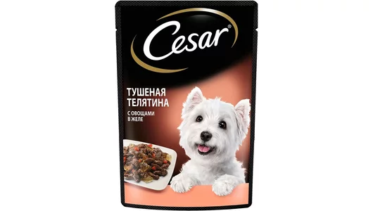 CESAR 85гр для собак Тушеная Телятина с овощами (пауч)