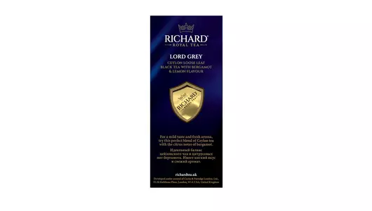 Чай черный Richard Lord Grey с ароматом бергамота и лимона среднелистовой 90 г Чай черный Richard Lord Grey с ароматом бергамота и лимона среднелистовой 90 г