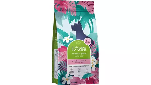 FLORIDA Сухой корм для взрослых собак малых пород с ягненком и грушей, Mini Adult Lamb, 1 кг