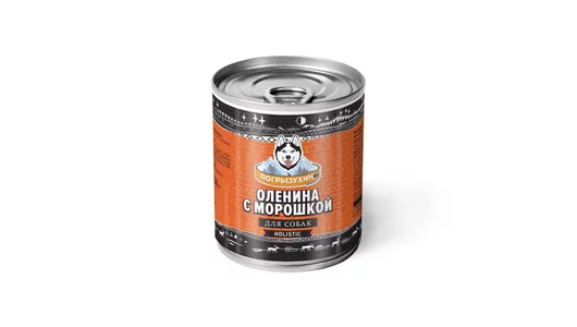 Влажный корм ПОГРЫЗУХИН 338гр для любых собак Оленина с морошкой