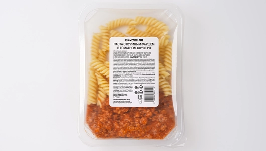 Паста с куриным фаршем в томатном соусе