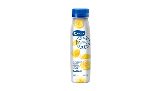 Йогурт Viola Clean Label с бананом 0,8% питьевой 260 г