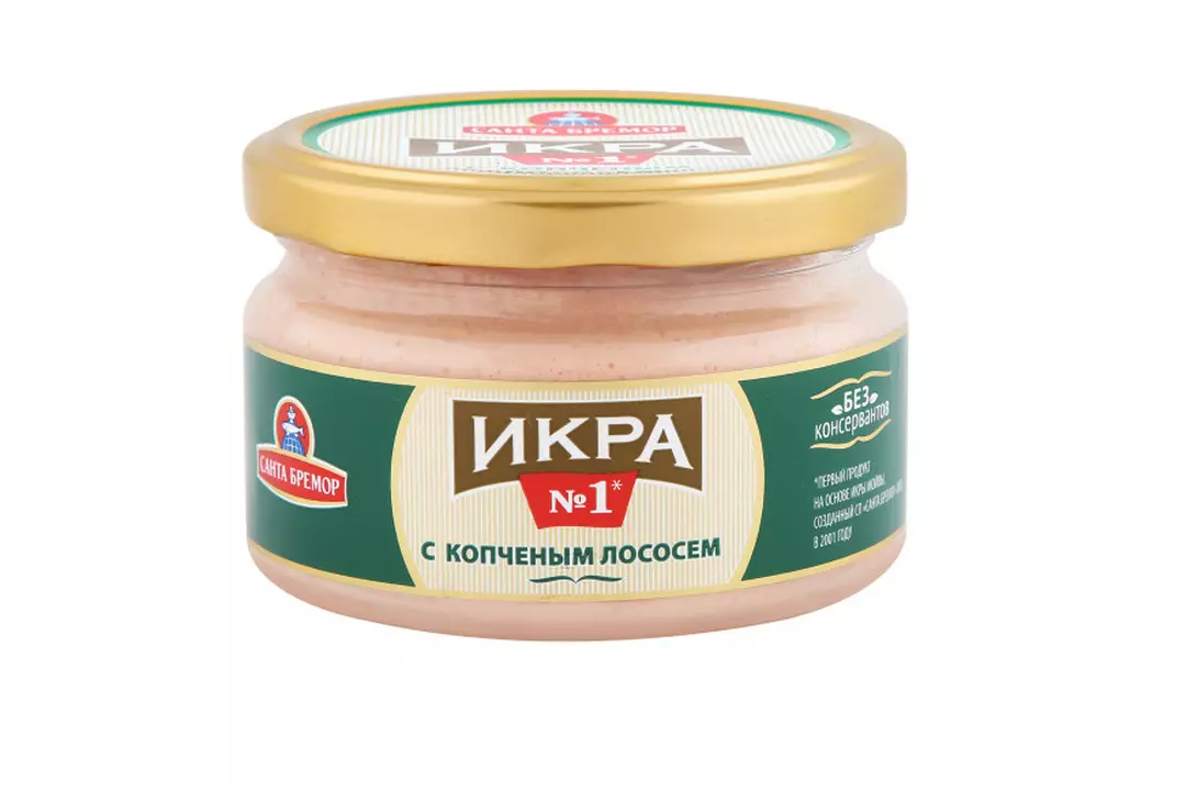 Икра Санта Бремор деликатесная с копченым лососем 180 г с бесплатной ...