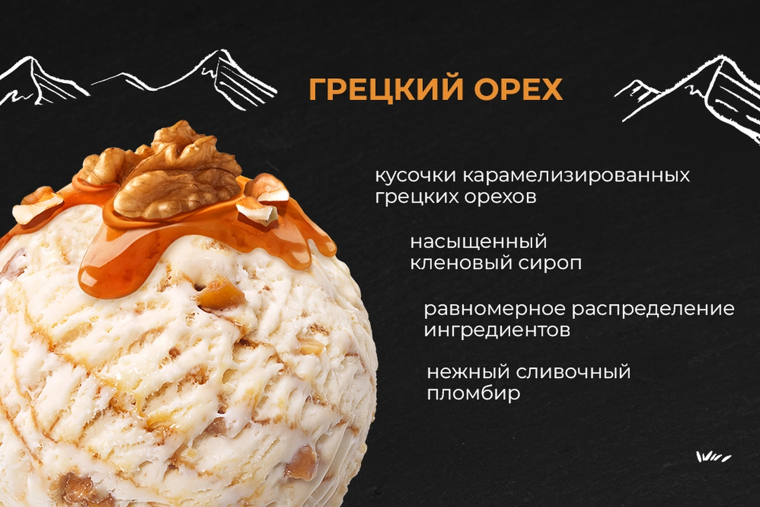 Мороженое с грецким орехом