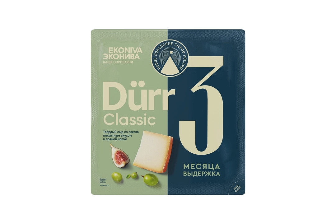 Сыр ЭкоНива Dürr Classic 50% твердый 3 месяца выдержки 200 г с бесплатной доставкой на дом из «ВкусВилл» | Москва и вся Россия