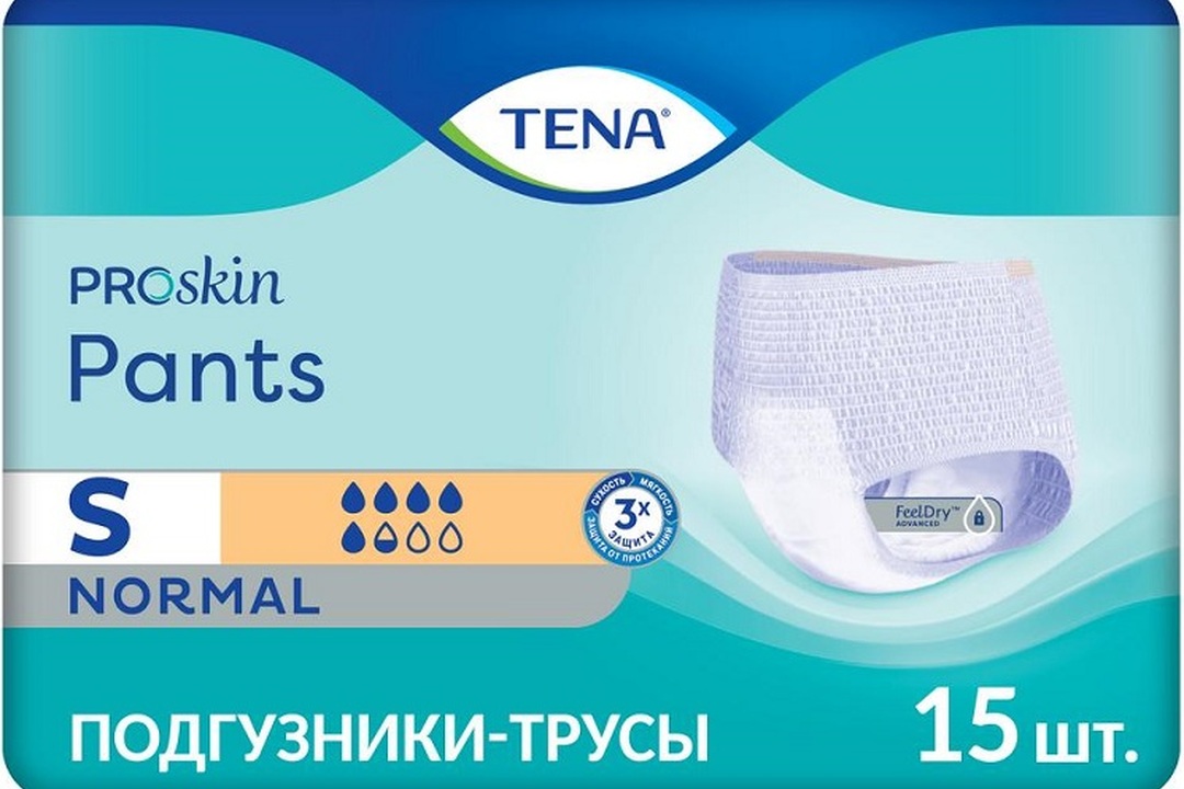 Tena Pants Normal Подгузники-трусы для взрослых р.S 15 шт с бесплатной  доставкой на дом из «ВкусВилл» | Санкт-Петербург