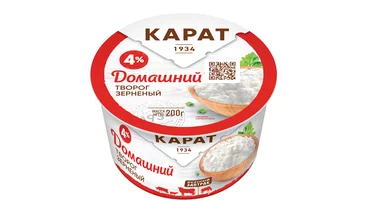Творог зерненый Карат Домашний 4% 200 г с бесплатной доставкой на дом ...