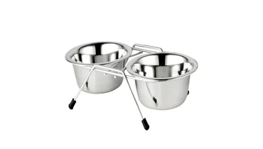 Изображение товара Подставка с металлическими мисками 2*0,45л металл ANKUR