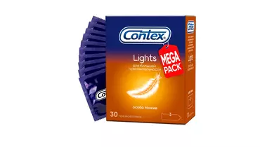 Презервативы Contex Lights гладкие тонкие 30 штук