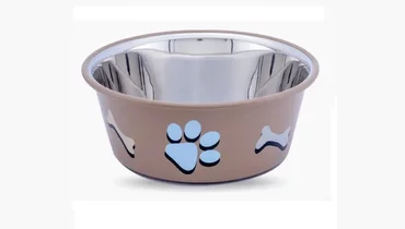 Изображение товара Миска METAL STAR Paw & bone для животных 850 мл, коричневая от Динозаврик