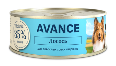 Изображение товара AVANCE holistic консервы Для собак и щенков с лососем, Natural&Healthy Salmon, 100 г