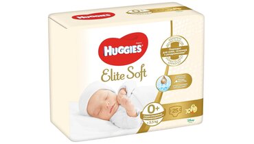 Disposable Diapers HUGGIES Elite Soft 3.5 kg size 0+ 25 pcs hygiene toddler  panties Baby