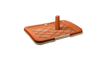 Изображение товара Туалет для собак со столбиком 48x35x6 см малый коричневый Динозаврик