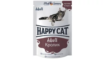 Изображение товара HAPPY CAT 100г Корм для взрослых кошек с кроликом в соусе