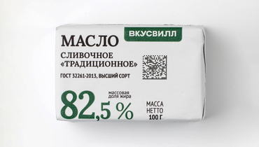 Изображение товара Масло сливочное 82,5%, 100г