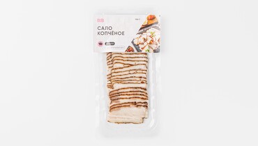 Изображение товара Сало копченое нарезка с чесноком и перцем