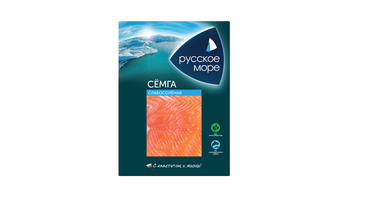 Изображение товара Семга филе-ломтики Русское море слабосоленая 120 г для бутербродов и закусок