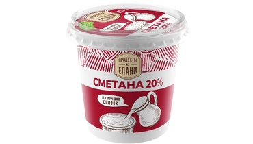 Изображение товара Сметана Продукты Из Елани от 20% до 30% 300 г