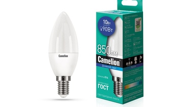 Изображение товара Светодиодная лампа Camelion LED10-C35/865/E14 10Вт 220В Свет Холодный с синевой