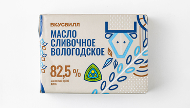 Изображение товара Масло "Вологодское" сливочное 82,5%, 200 г