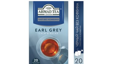 Изображение товара Чай черный Ahmad tea Earl Grey без кофеина с ароматом бергамота пакетированный 20х1,8 г