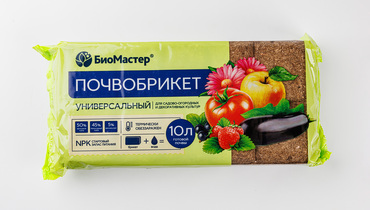 Изображение товара Почвобрикет Универсальный 10л экологичная грунтовая смесь