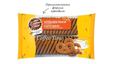 Изображение товара Печенье сдобное Хлебный спас Крендельки Coffee time со вкусом капучино 320 г