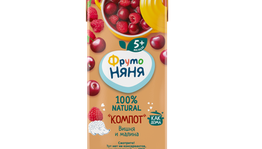 Изображение товара Компот ФрутоНяня с вишней и малиной с сахаром с 5 месяцев 200 мл