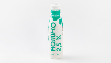 Изображение товара Молоко 2,5% в бутылке, 450 мл