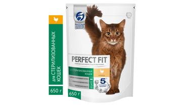 Изображение товара Сухой корм Perfect Fit для стерилизованных кошек с курицей 650 г