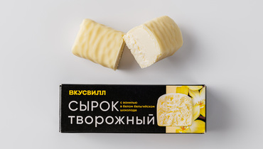 Изображение товара Сырок творожный с ванилью в белом бельгийском шоколаде 26%