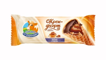 Изображение товара Крем-десерт Коровка из Кореновки Рожок вафельный с вареной сгущенкой 25% 40 г